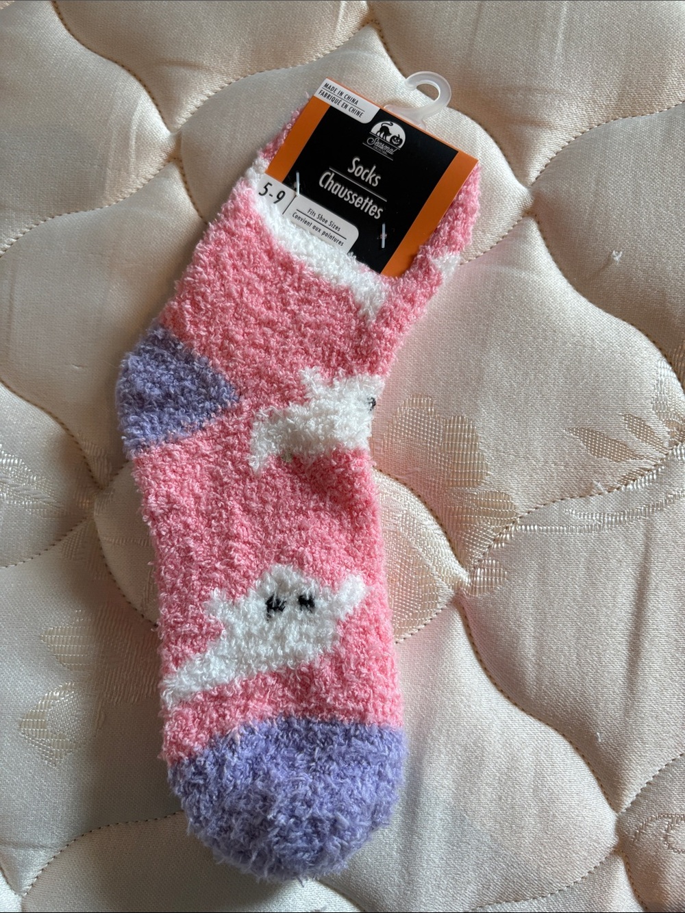 Cozy Kids Pink Cloud Fuzzy Socks